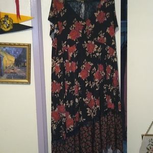 Black dress with Red roses